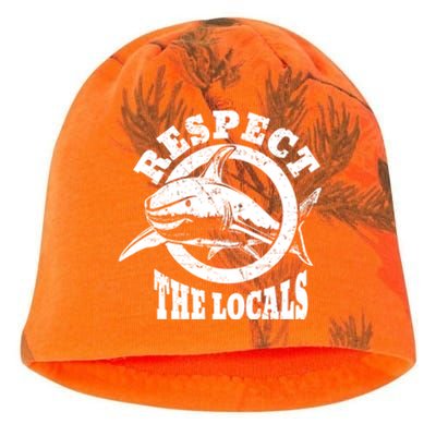 Respect The Locals Shark Ocean Animal Rights Biology Life Kati - Camo Knit Beanie