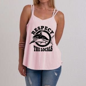 Respect The Locals Shark Ocean Animal Rights Biology Life Women's Strappy Tank