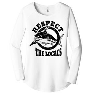 Respect The Locals Shark Ocean Animal Rights Biology Life Women's Perfect Tri Tunic Long Sleeve Shirt