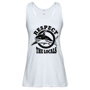 Respect The Locals Shark Ocean Animal Rights Biology Life Ladies Essential Flowy Tank