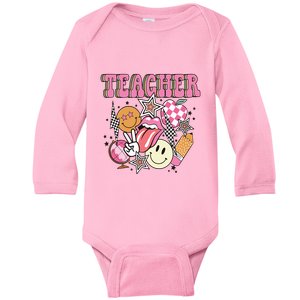 Retro Teacher Life Teacher Appreciation Baby Long Sleeve Bodysuit