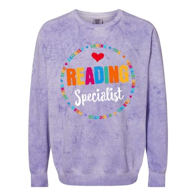 Reading Teacher Literacy Coach Principal Reading Specialist Cool Gift Colorblast Crewneck Sweatshirt