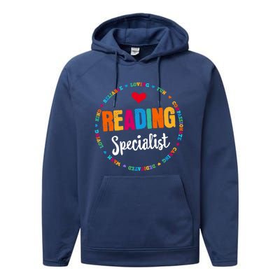 Reading Teacher Literacy Coach Principal Reading Specialist Cool Gift Performance Fleece Hoodie