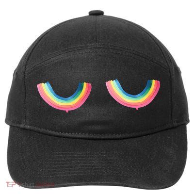 Rainbow Titties Lgbt Queer 7-Panel Snapback Hat