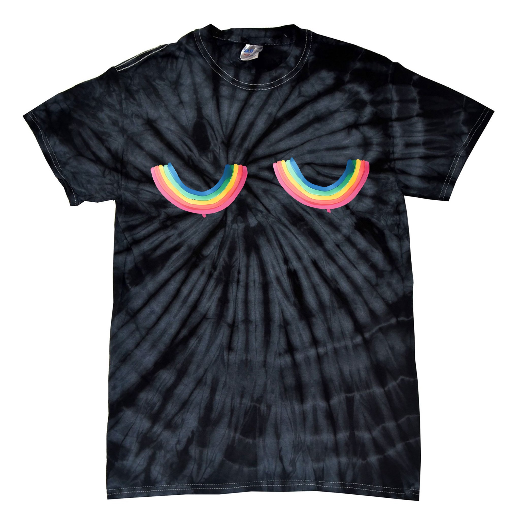 Rainbow Titties Lgbt Queer Tie-Dye T-Shirt