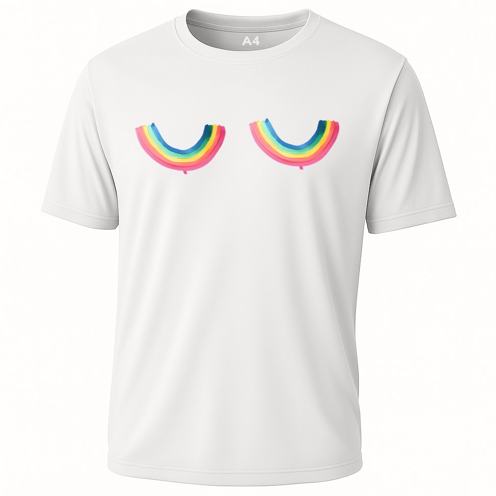 Rainbow Titties Lgbt Queer Performance Shirt