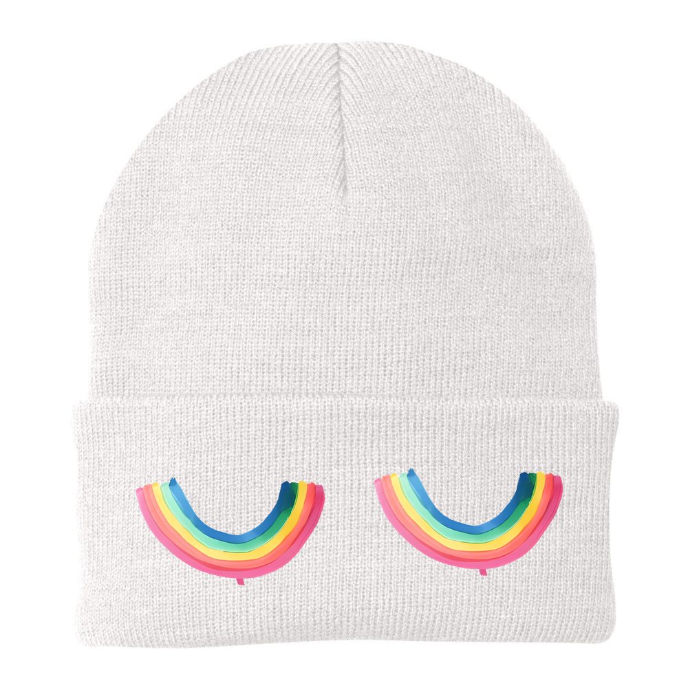 Rainbow Titties Lgbt Queer Beanie