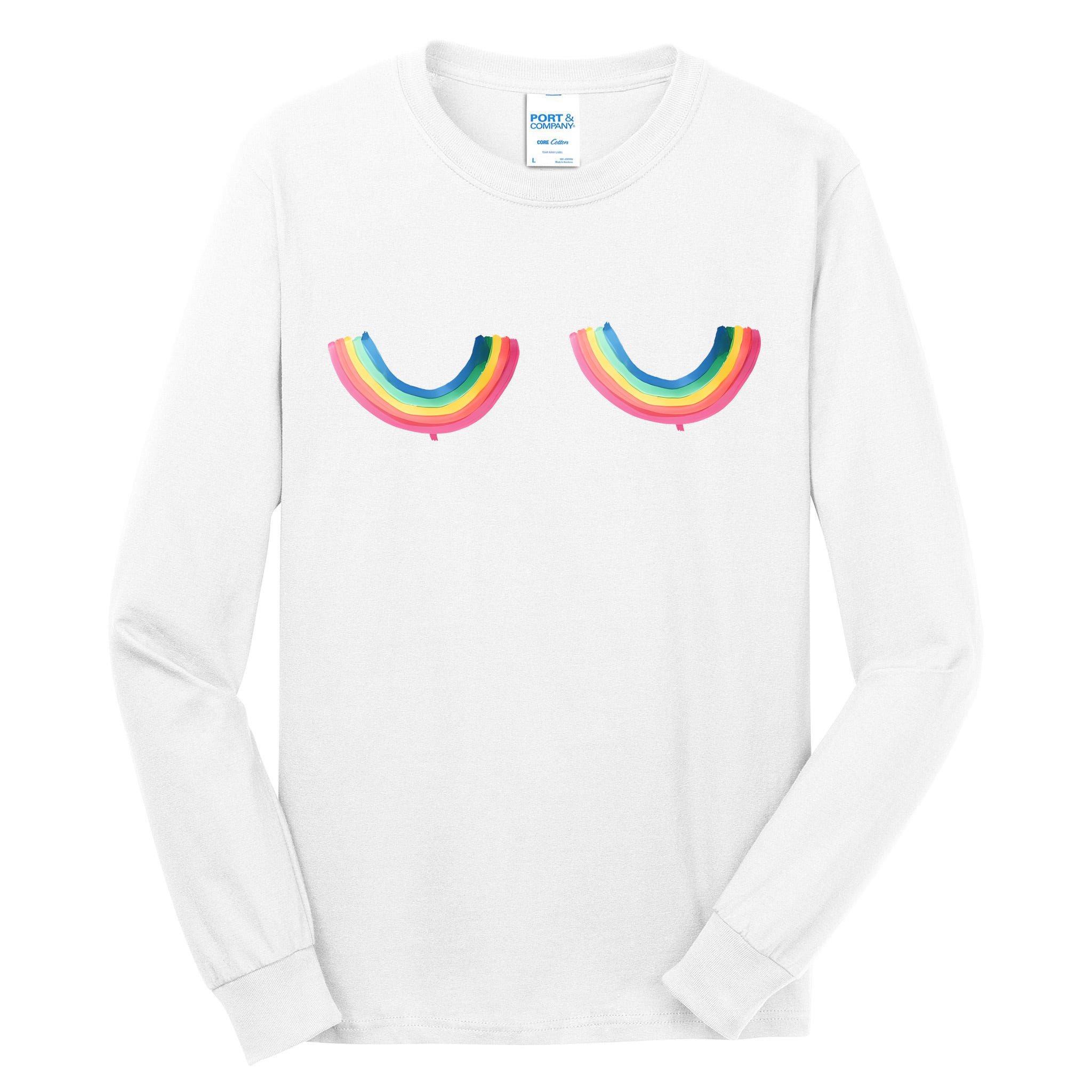 Rainbow Titties Lgbt Queer Tall Long Sleeve T-Shirt