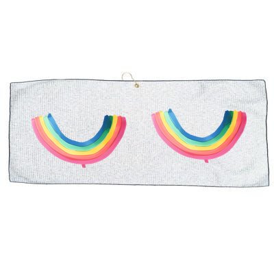 Rainbow Titties Lgbt Queer Large Microfiber Waffle Golf Towel
