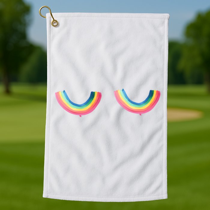 Rainbow Titties Lgbt Queer Golf Towel