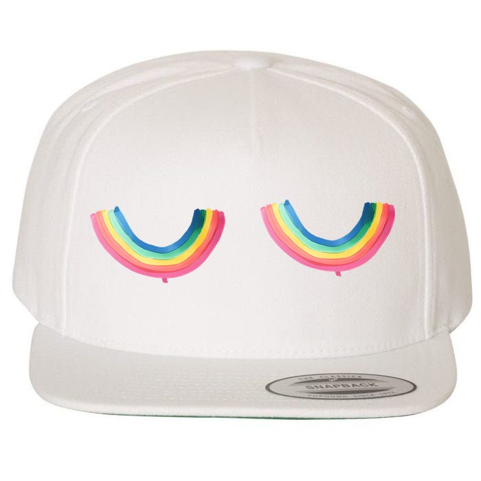 Rainbow Titties Lgbt Queer Wool Snapback Cap