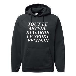 Retro Tout Le Monde Regarde Le Sport Feminin Women Apparel Performance Fleece Hoodie