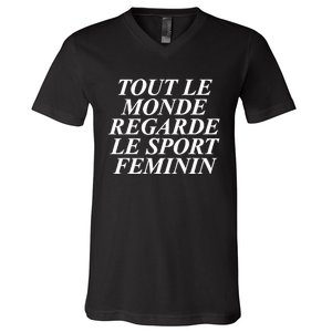 Retro Tout Le Monde Regarde Le Sport Feminin Women Apparel V-Neck T-Shirt