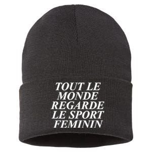 Retro Tout Le Monde Regarde Le Sport Feminin Women Apparel Sustainable Knit Beanie