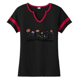 Retro Teacher Life , Floral Flower Ladies Halftime Notch Neck Tee