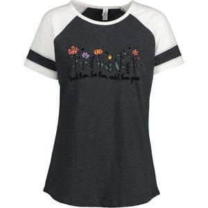 Retro Teacher Life , Floral Flower Enza Ladies Jersey Colorblock Tee