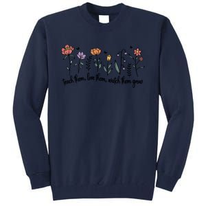 Retro Teacher Life , Floral Flower Tall Sweatshirt