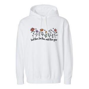 Retro Teacher Life , Floral Flower Garment-Dyed Fleece Hoodie