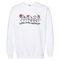 Retro Teacher Life , Floral Flower Garment-Dyed Sweatshirt