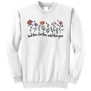 Retro Teacher Life , Floral Flower Sweatshirt