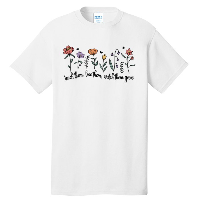 Retro Teacher Life , Floral Flower Tall T-Shirt