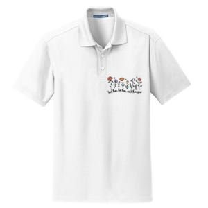 Retro Teacher Life , Floral Flower Dry Zone Grid Polo