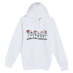 Retro Teacher Life , Floral Flower Premium Pullover Hoodie