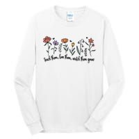 Retro Teacher Life , Floral Flower Tall Long Sleeve T-Shirt