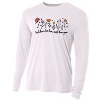 Retro Teacher Life , Floral Flower Cooling Performance Long Sleeve Crew