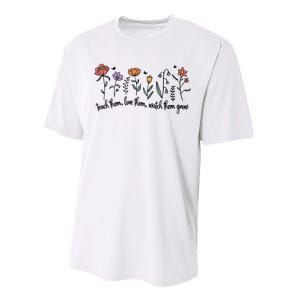 Retro Teacher Life , Floral Flower Performance Sprint T-Shirt