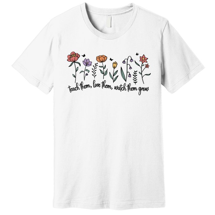 Retro Teacher Life , Floral Flower Premium T-Shirt