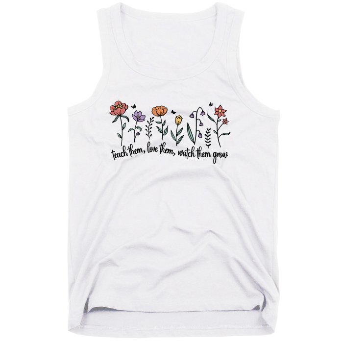 Retro Teacher Life , Floral Flower Tank Top