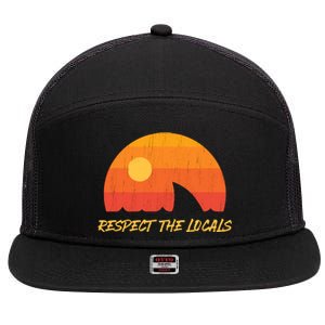 Respect The Locals ✅ Shark Week 7 Panel Mesh Trucker Snapback Hat