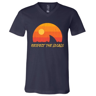 Respect The Locals ✅ Shark Week V-Neck T-Shirt