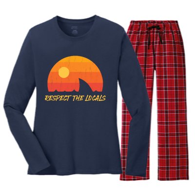 Respect The Locals ✅ Shark Week Women's Long Sleeve Flannel Pajama Set 