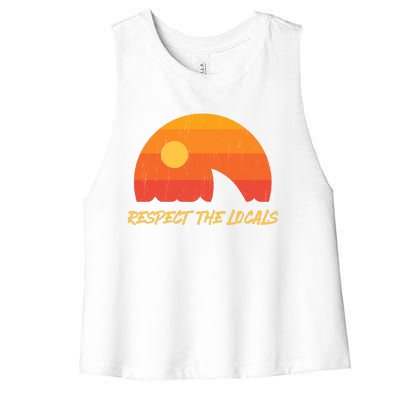 Respect The Locals ✅ Shark Week Women's Racerback Cropped Tank