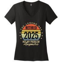 Retro The Legend Has Retired 2025 Not My Problem Anymore Women's V-Neck T-Shirt