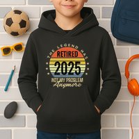 Retro The Legend Has Retired 2025 Not My Problem Anymore Kids Hoodie