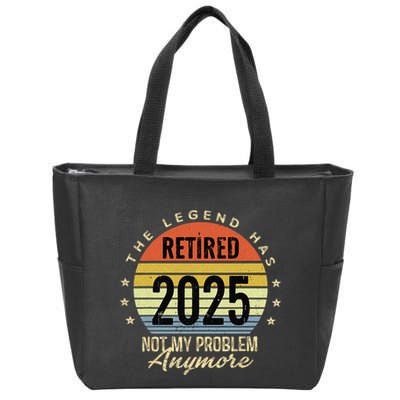 Retro The Legend Has Retired 2025 Not My Problem Anymore Zip Tote Bag
