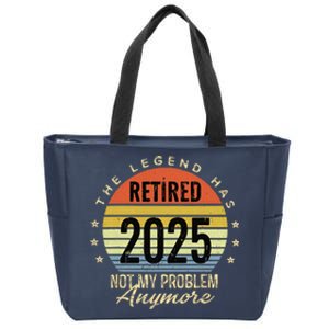 Retro The Legend Has Retired 2025 Not My Problem Anymore Zip Tote Bag