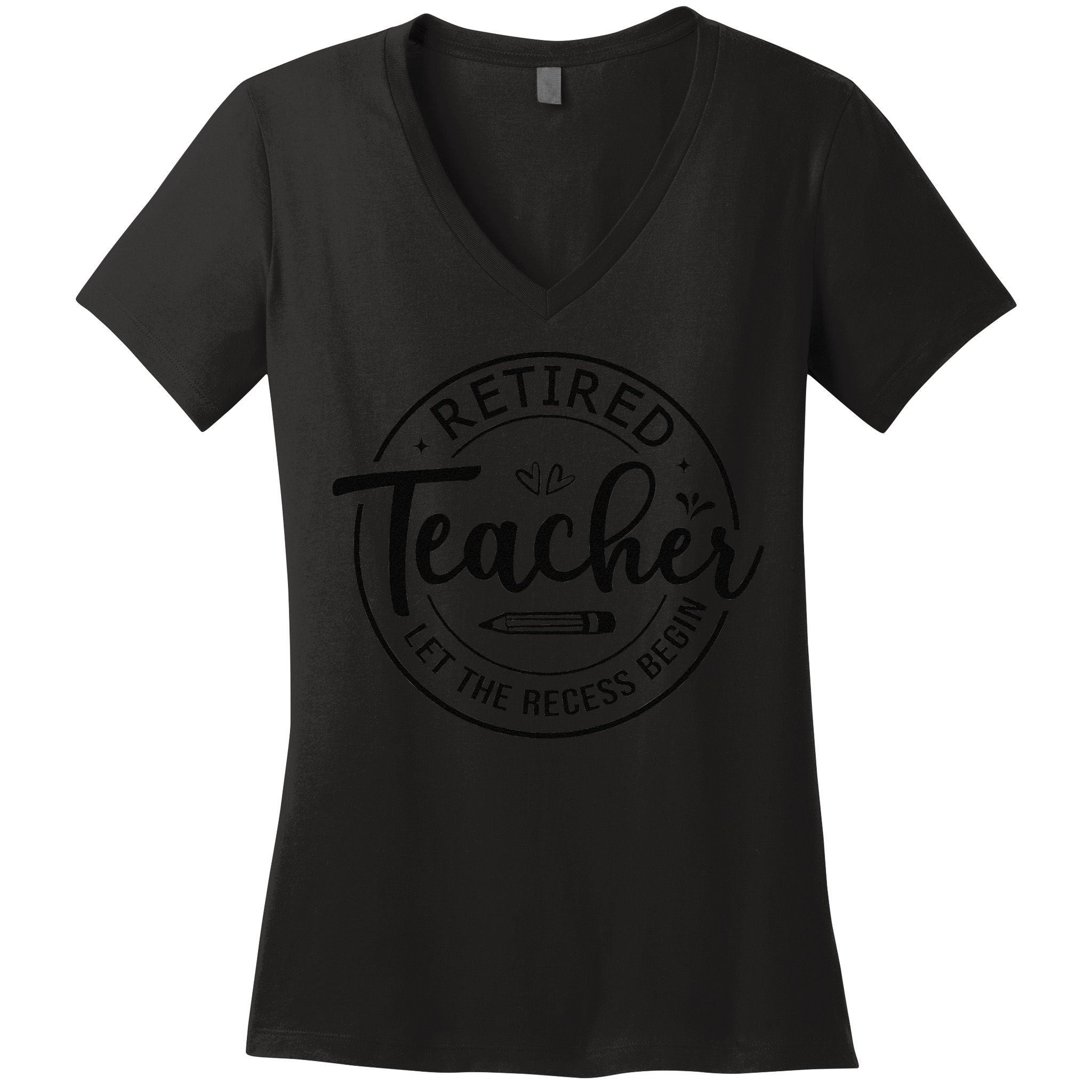 Retired Teacher Let The Recess Begin Summer Teacher Vacation Women's V-Neck T-Shirt