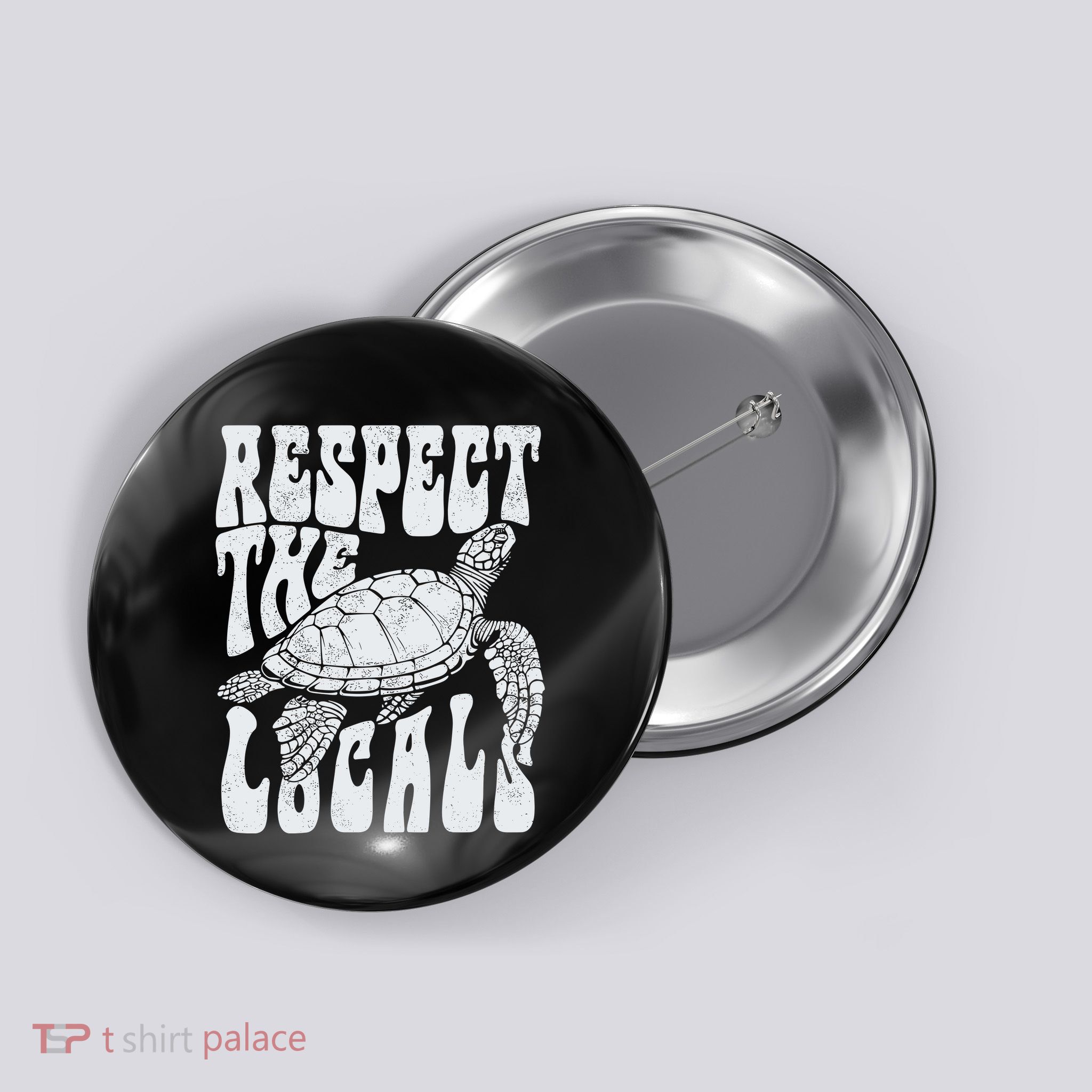 Respect The Locals Ocean Turtle Button