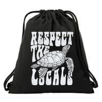 Respect The Locals Ocean Turtle Drawstring Bag