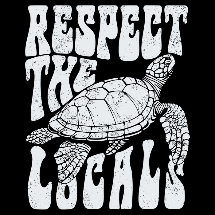 Respect The Locals Ocean Turtle Drawstring Bag