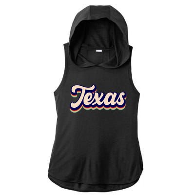 Retro Texas Logo Ladies PosiCharge Tri-Blend Wicking Draft Hoodie Tank