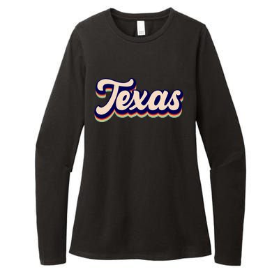 Retro Texas Logo Womens CVC Long Sleeve Shirt