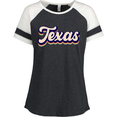 Retro Texas Logo Enza Ladies Jersey Colorblock Tee