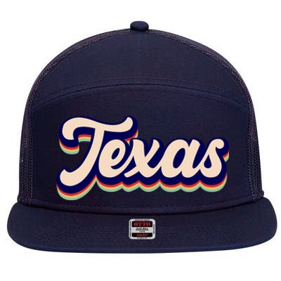 Retro Texas Logo 7 Panel Mesh Trucker Snapback Hat