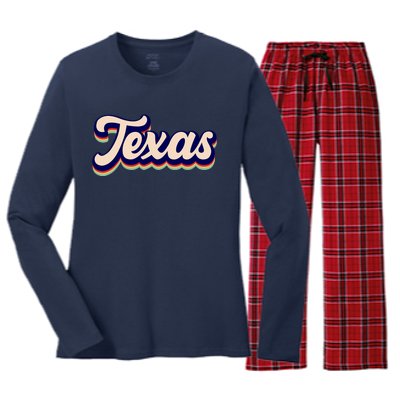 Retro Texas Logo Women's Long Sleeve Flannel Pajama Set 