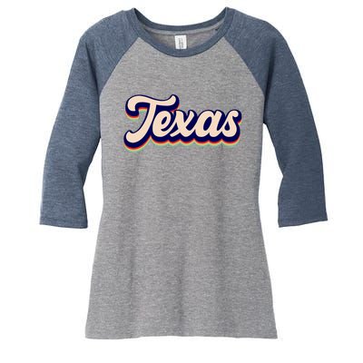 Retro Texas Logo Women's Tri-Blend 3/4-Sleeve Raglan Shirt